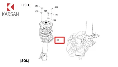 Ön Amortisör Sol Jest Karsan 3050055AA resmi