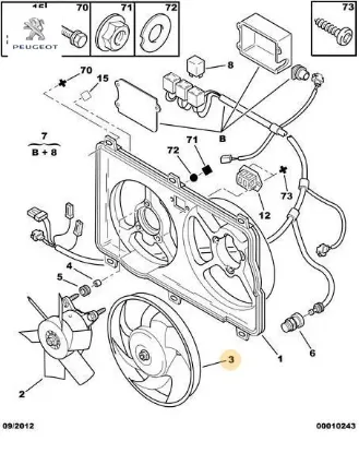 Vantilatör Pervanesi Çap Peugeot    CITROEN, PEUGEOT 1253.38 resmi