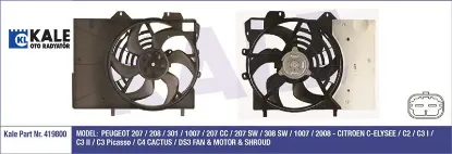 Fan Motoru+davlumbaz 208-2008-301-c3-c4 Ep6 320w resmi
