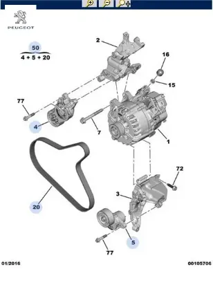 Alternatör Kiti  2008-3008-308-5008-508-partner1.6 resmi