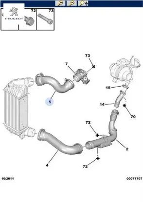 Turbo Radyatör Hortumu Peugeot    CITROEN, PEUGEOT 0382.HA resmi