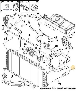 Radyatör Çikiş Borusu Dj5 Peugeot    CITROEN, PEUGEOT 1351.K5 resmi