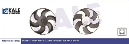 Fan Motoru Davlumbazli Xantia-xsara 306 Kale Radyatör  1253.74/ 1253.33/ 1253.66/ 130   420000 resmi