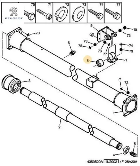Şanziman Takozu Sağ Alt Partner Peugeot    PEUGEOT, CITROEN 1809.21 resmi