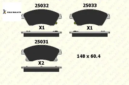 Ön Fren Balatasi 2 Fiş Astra J-aveo Kale Balata  1605169/ GDB1843/ 542120  CHEVROLET, OPEL 25031 188 05 ANS KD1 resmi