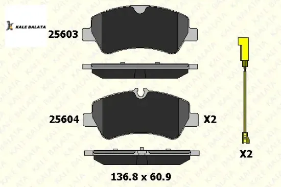 Arka Fren Balatasi 2 Fiş V362 Transit Custom resmi