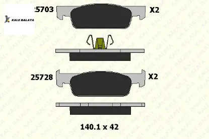 Ön Fren Balatasi Clio Symbol Iv-logan Kale Balata  410605612R/ GDB2016  SMART, RENAULT, DACIA 25728 180 05 ANS KD1 resmi