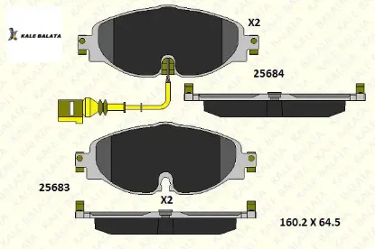 Ön Fren Balatasi 1 Fiş Golf Vii-a3-leon-octavia 1 Yeni Kod: Kale25683-m00-00-kd13 resmi