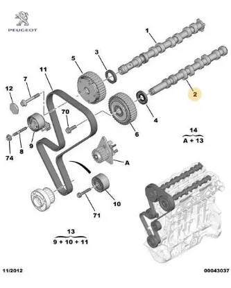 Eksantrik Mili 1.4 Peugeot    PEUGEOT 0801.AK resmi