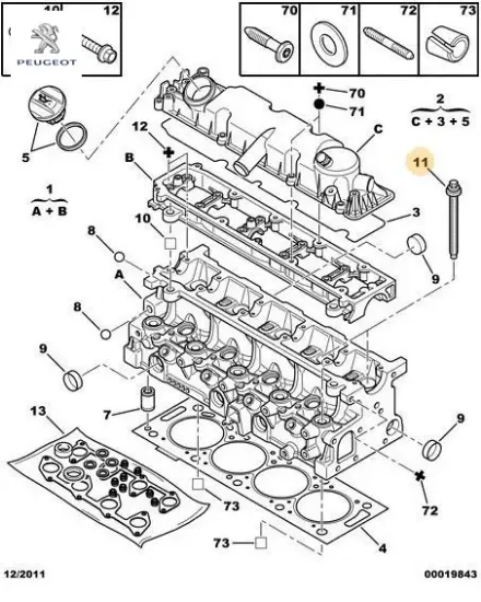 Silindir Kapak Saplamasi 308 3008 Expert Iii resmi