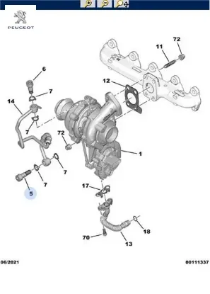 Turbo Yağ Hortum Vidasi Peugeot  5M5Q6C712BB/ 0376.56    0376.60 resmi