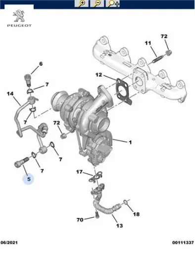 Turbo Yağ Hortum Vidasi Peugeot  5M5Q6C712BB/ 0376.56    0376.60 resmi