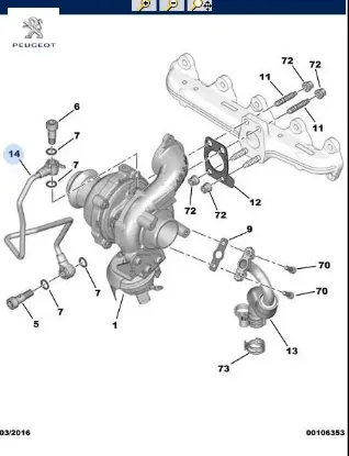 Turbo Yağ Borusu  208-2008-308-508-partner resmi