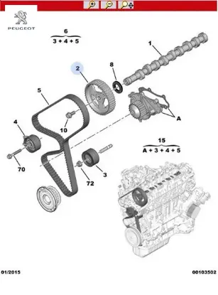 Eksantrik Dişlisi Berlingo-celysee-c1-c2-c3 I/ii/pcs-c4-c5-jumpy-nemo-206-207-208-301-partner Dv6 resmi