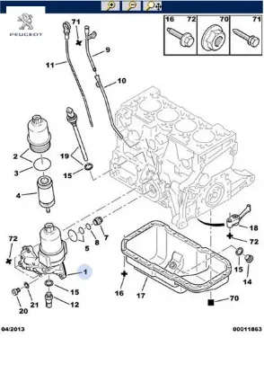 Yag Soğutucusu 206/207/307 Tu5jp4 Peugeot 1103.P3 resmi