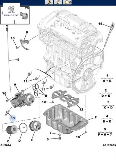 Yağ Müşürü 207-208-301-308-508-2008-308-3008-tepe-berlingo-celysee-c2-c3-c4-c5 1.6 1131.K8 resmi