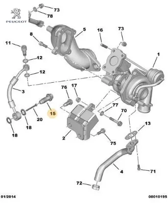 Turbo Emiş Boru Vidasi Peugeot 1164.46 resmi