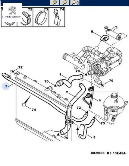Yedek Su Depo Hortumu 206 1.4 Hdi/ Peugeot 1323.48 resmi