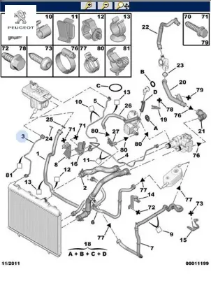 Yedek Su Depo Hortumu Peugeot 1323.83 resmi