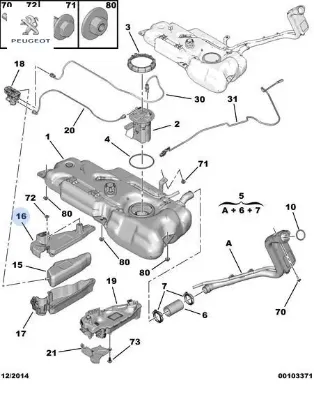 Partikül Depo Alt Kapaği 208 2008 301 C3 C-elysee resmi