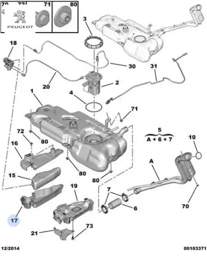 Partikül Depo Alt Kapaği 208 2008 301 C3 Picasso resmi