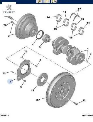 Arka Krank Keçesi (plakali) 208 308 3008 Eb2 resmi