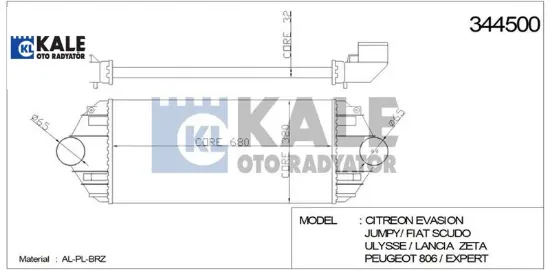 Turbo Radyatörü 806-expert I-ii 1.9-2.0hdi 96-99 resmi