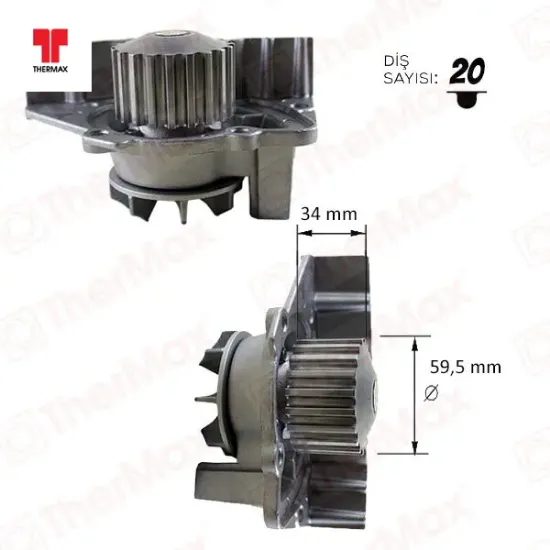 Devirdaim Pompasi Partner-berlingo 96-> Jumper-scudo (96-02) Expert 96- (20 Diş-59.5mm-34m resmi