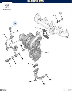 Turbo Yağ Hortum Vidasi Peugeot  5M5Q6C712AA/    0376.55 resmi