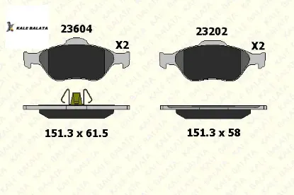 Ön Fren Balatasi Fiesta Iv-v-fusion-ka Kale Balata  1101462/ GDB1419   23604 188 05 ANS KD1 resmi
