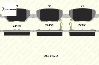 Arka Fren Balatasi Fişli  Egea 1.3-1.4-1.6 Mtjd resmi