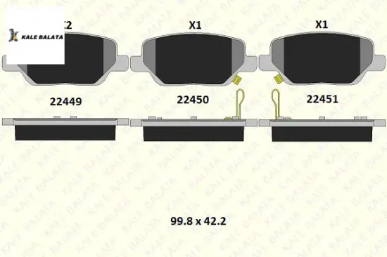 Arka Fren Balatasi Fişli  Egea 1.3-1.4-1.6 Mtjd resmi