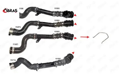 Turbo Borusu Sekmani Plastik Boru Hariç Duster Logan Ii Nissan Qashqai Ii  Clio Iv Megane Iii-iv Ibras  144602760R/ 144606189R/ 144601   11014 resmi