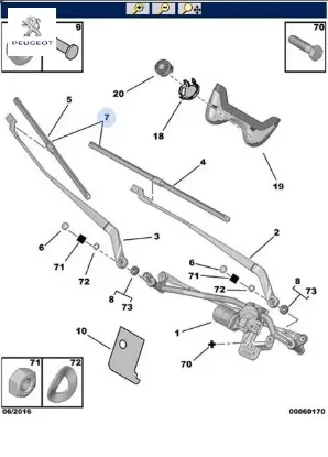 Ön Silecek Süpürge Tk Boxer Iii 650/550 Peugeot  1613158180/ 1613578580/ 161315   PEUGEOT, OPEL, FIAT, CITROEN 1642334980 resmi