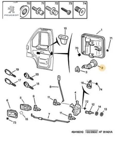 Kilit Göbegi Peugeot 9170.F0 resmi