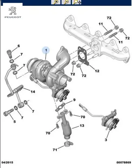 Turbo  Euro5 Dv4c/dv6c Peugeot  AV6Q6K682BB/ 1.6HDI    0375.Q9 resmi