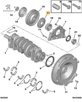 Krank Kasnak Pulu 207/208/308/508/3008 Tepe resmi