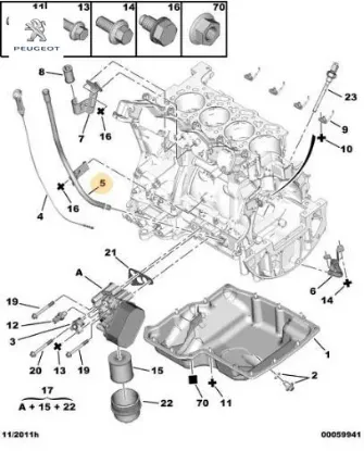Yağ Çubuk Borusu Peugeot  6C1Q6754AE/ 130/ 140BG    1171.L4 resmi