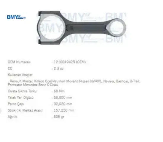 Piston Kolu     Master Iii 2.3dci-koleos-movano  2010-> / 121004942R/ 121004942R resmi