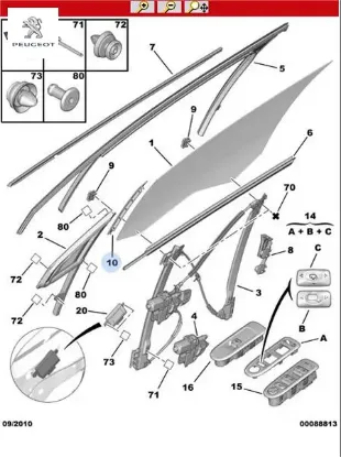 Ön Kapi Cam Direk Çitasol C5 X7 Peugeot 9326.AV resmi
