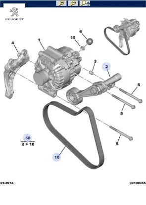 Alternatör Kiti   207-208-3008 Ep6 Peugeot  1611425480/ 5750.RG   PEUGEOT, CITROEN 1611279180 resmi