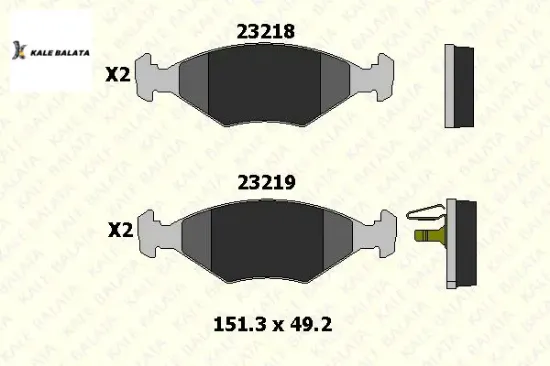 Ön Fren Balatasi Palio-siena-p.weekend Kale Balata  GDB1340/ 7078947/ 9947917   23219 180 05 ANS KD1 resmi