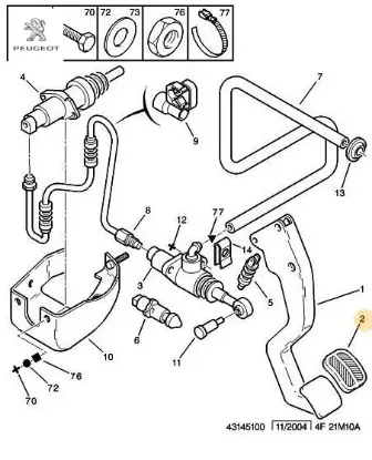 Fren Pedal Lastigi  Boxer Peugeot    PEUGEOT, CITROEN 4504.16 resmi