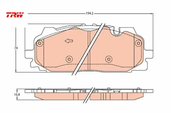 Ön Fren Disk Balata Q7 (4mb) 2015 > Trw  4M0698151AA   GDB2158 resmi
