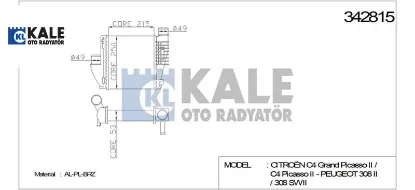 Turbo Radyatörü  308 Ii - 308 Sw Ii - C4 - 308 Sw Ii 2.0 Gt Hdi 180 - 308 Ii 1.6 Thp resmi