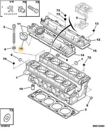 Motor Yağ Kapaği Peugeot    0258.54 resmi