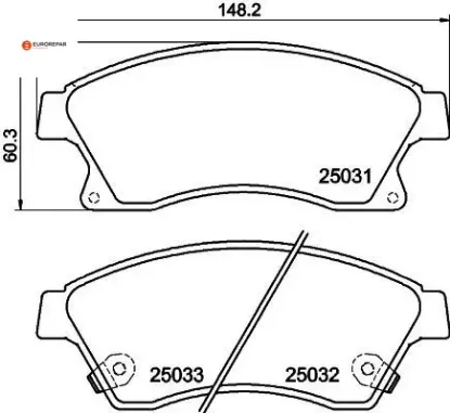 Erp Fren Balatasi Ön (148mm) Astra J Eurorepar  542120/ 1605169/ 1605261/ 1341  OPEL, CHEVROLET 1617287480 resmi