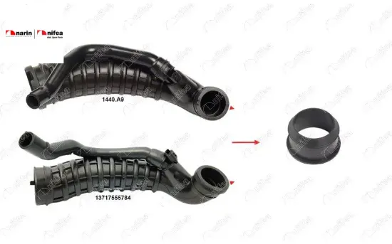 Hava Filtre Hortum Contasi Ok İle Gösterilen Conta 207 Cabrio Clubman R55 Mini R56 1.6 Benzin 06>15 resmi