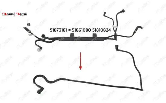 Yakit Borusu Braket Hariç Doblo Linea 1.3 Multijet 07> Nifea  51861080/ 51810824/ 51873181  FIAT 14615 resmi