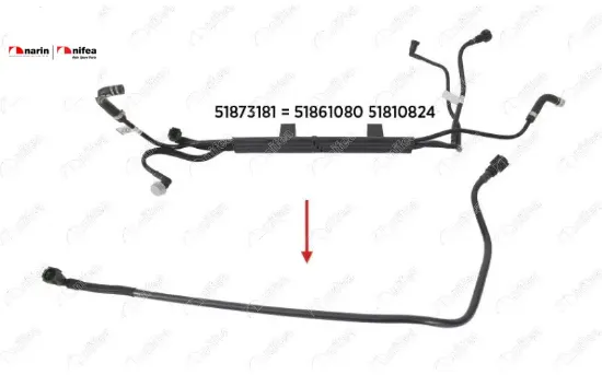 Yakit Borusu Braket Hariç Doblo Linea 1.3 Multijet 07> Nifea  51861080/ 51810824/ 51873181  FIAT 14617 resmi